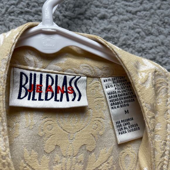 Vintage Bill Blass Jacket Shirt Womens Medium Beige Button Up - Picture 5 of 16